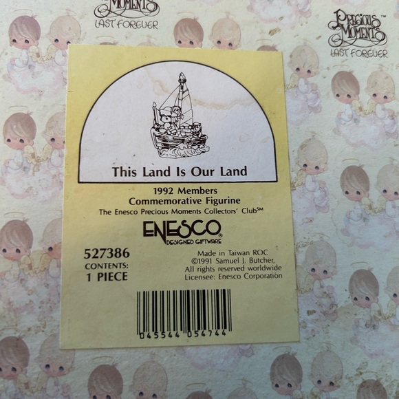 Precious Moments this Land is our Land #527386 Limited Edition 1992 - Picture 4 of 10